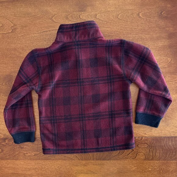 Carhartt maroon plaid fleece pullover 3T - Picture 4 of 7